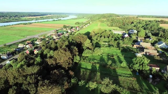 litle town on river bank