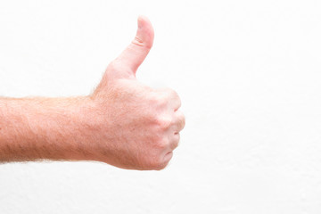 Real Hand Of Thumb Up Facebook Like Social Media Sign Isolated On White Background