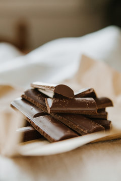 Closeup of delicious dark chocolate