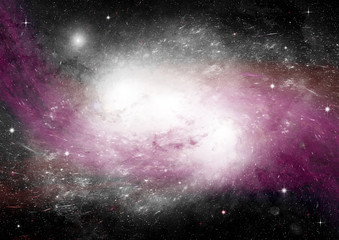 Stars, dust and gas nebula in a far galaxy