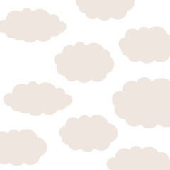 brown clouds over white background design. vector illustration