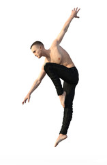 Fototapeta premium 3d render of a modern male dancer isolated on white background