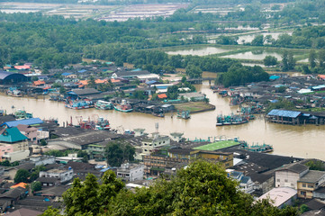 Chumphon, Thailand , Community house along the river at Mutsea M