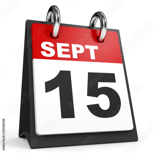 "September 15. Calendar on white background." Stock photo and royalty