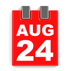 August 24. Calendar on white background.