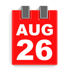 August 26. Calendar on white background.