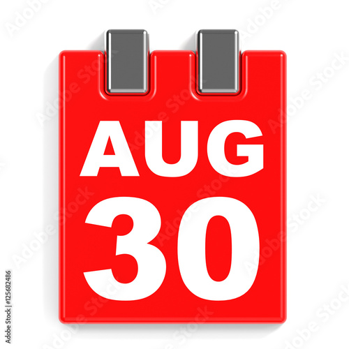 "August 30. Calendar on white background." Stock photo and ...