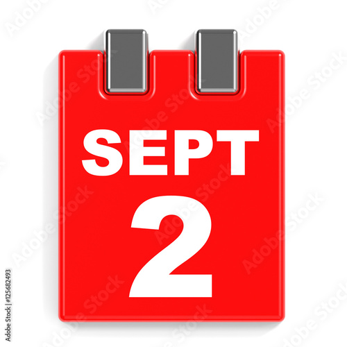  September 2 Calendar On White Background Stock Photo And Royalty 