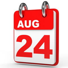 August 24. Calendar on white background.