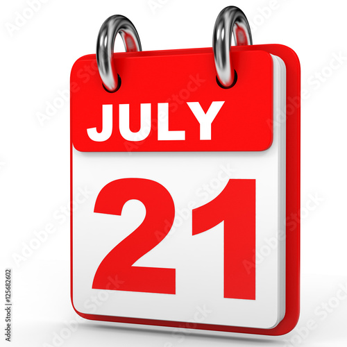 "July 21. Calendar on white background." Stock photo and royaltyfree
