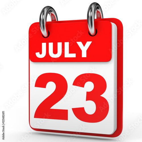 "July 23. Calendar on white background." Stock photo and royaltyfree