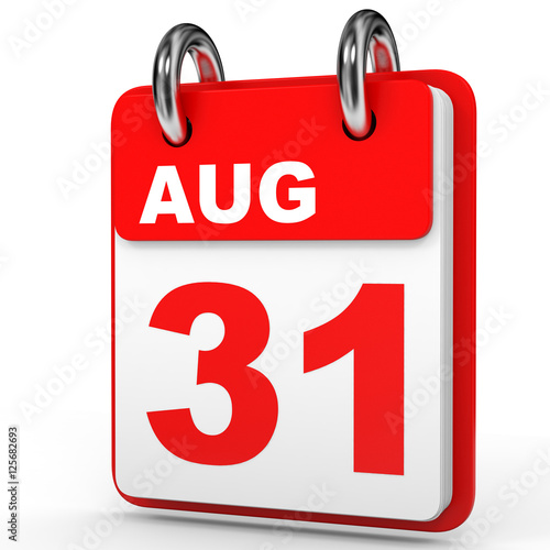 "August 31. Calendar on white background." Stock photo and royaltyfree
