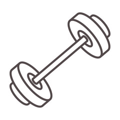 dumbbell gym equipment icon over white background. sport and exercise design. vector illustration