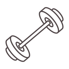 dumbbell gym equipment icon over white background. sport and exercise design. vector illustration