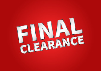 Banner Final Clearance horizontal vector illustration on red background. Final Clearance creative concept for websites, retail stores, advertising.