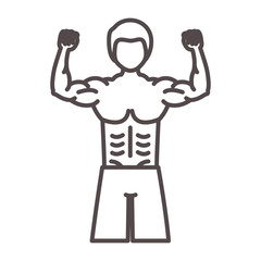 man with fitness body icon over white background.  sport and exercise design. vector illustration