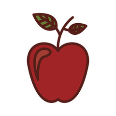 red apple fruit icon over white background. healthy food design. vector illustration