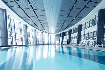 bright indoors swimming pool