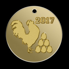 Illustration of rooster, 2017 year symbol on the Chinese calendar.