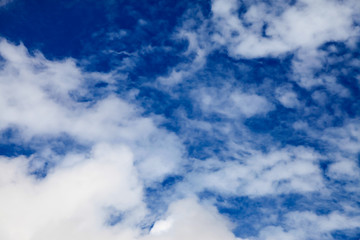 Blue sky with clouds.