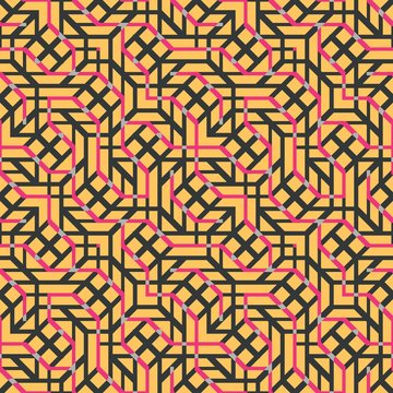Abstract seamless vector pattern of intersecting diagonal orname