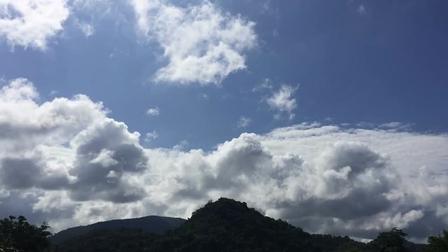time lapse clouds in the countryside, silhouette