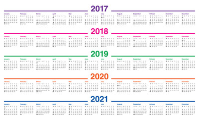 2017-2019 Year Calendar