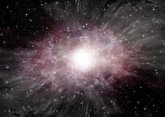 Stars, dust and gas nebula in a far galaxy