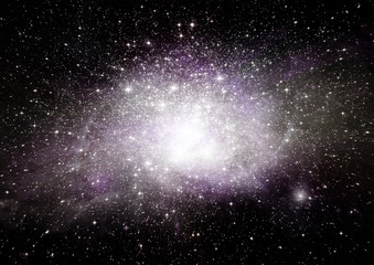 Stars, dust and gas nebula in a far galaxy