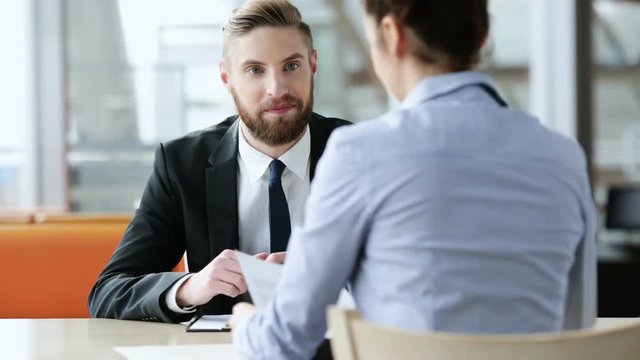 Candidate and interviewer - job interview concept