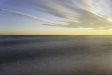 Bright dawn over Mediterranean Sea smooth view
