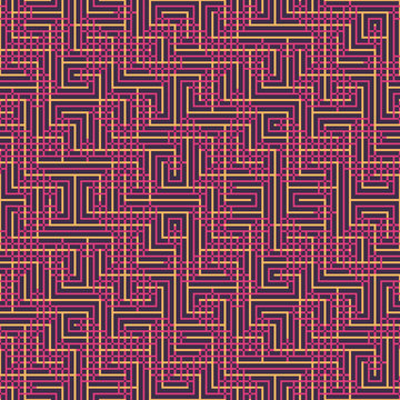 Abstract seamless vector pattern of intersecting square ornaments