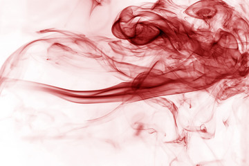Toxic fumes movement on a white background..Red smoke movement o