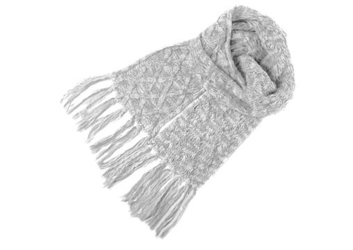 Warm scarf on white background