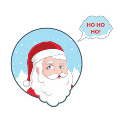 Santa Claus illustration with speech bubble