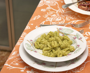italian pasta with pesto
