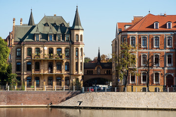 Tumski island in Wroclaw, view on Care and Treatment Institution with a Rehabilitation Profile of the Congregation of the Sisters of St. Elizabeth, Poland