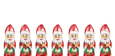 Border of Santa Claus chocolate figures  xmas decoration