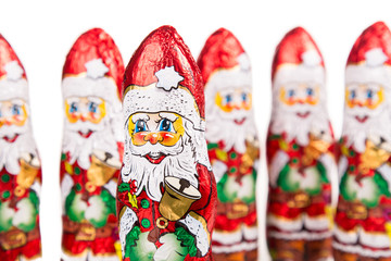 Santa Claus chocolate figures.  xmas decoration