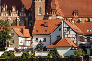 Obraz premium Wroclaw city old architecture. Tumski island in Wroclaw, Poland