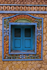 Fototapeta na wymiar Decorative window, Jericoacoara, Brazil