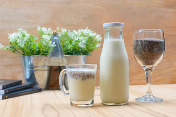 Chia seeds with milk for health