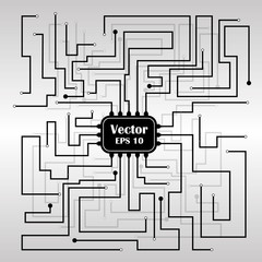 Vector background with circuit board