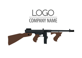 Firearm logo template. Guns, rifles badge. Flat design