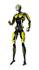 3D Rendering Robot on White