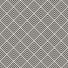 Vector Seamless Black and White Rhombus Stripes Geometric Pattern
