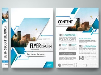 Brochure design template vector.Blue abstract square cover book portfolio presentation poster.City design on A4 brochure layout. Flyers report business magazine poster layout portfolio template.