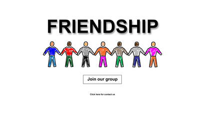 Friendship concept on white background