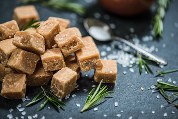 traditional fudge with sea salt and herbs