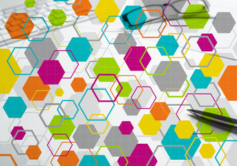 Colorful geometric backdrop